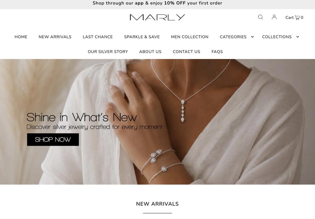 Marly silver jewellery online store
